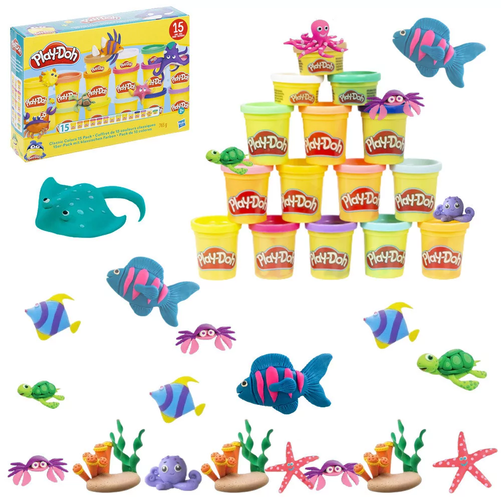 Play-Doh Ciastolina Tuby 15-pack Podwodny Świat F8150