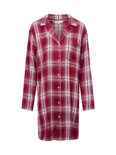 Tommy Hilfiger Damska koszula nocna Kobiety Sztuczne włókno czerwony w kratkę, S - Koszule damskie - miniaturka - grafika 1