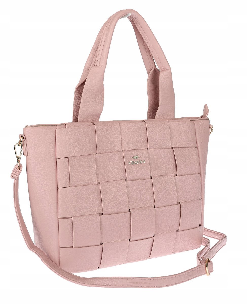 Torebka Damska shopper włoska marka CHARRO pojemna A4 CH3358 Różowa