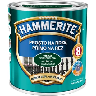 Hammerite Farba Prosto Na Rdzę Ciemnozielony Półmat 0,25 l - Farby olejne i specjalne - miniaturka - grafika 1
