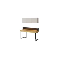 Zestawy mebli dla dzieci - Młodzieżowe Biurko z Nadstawką i Szafką Wiszącą SET-12A Teen Flex Lenart Hikora Naturalna, Silk Flou, Raw Steel - miniaturka - grafika 1