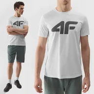 Koszulki męskie - 4F T-SHIRT MĘSKI Z KRÓTKIM RĘKAWEM KOSZULKA BAWEŁNIANA SPORTOWA SS24 - miniaturka - grafika 1