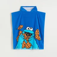 Kąpielówki dla chłopców - Reserved - Ręcznik kąpielowy z kapturem Cookie Monster - Niebieski - miniaturka - grafika 1