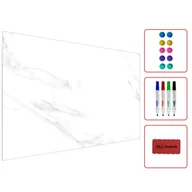 Tablice i flipcharty - Allboards Tablica magnetyczna metalowa BIAŁY MARMUR 90x60cm MetalBoards blacha z nadrukiem na wszystkie rodzaje magnesów + zestaw akcesoriów GRATIS MB96_00035 - miniaturka - grafika 1
