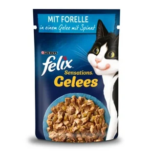 Felix Sensations w galarecie Pstrąg i szpinak 52x85 g - Mokra karma dla kotów - miniaturka - grafika 1