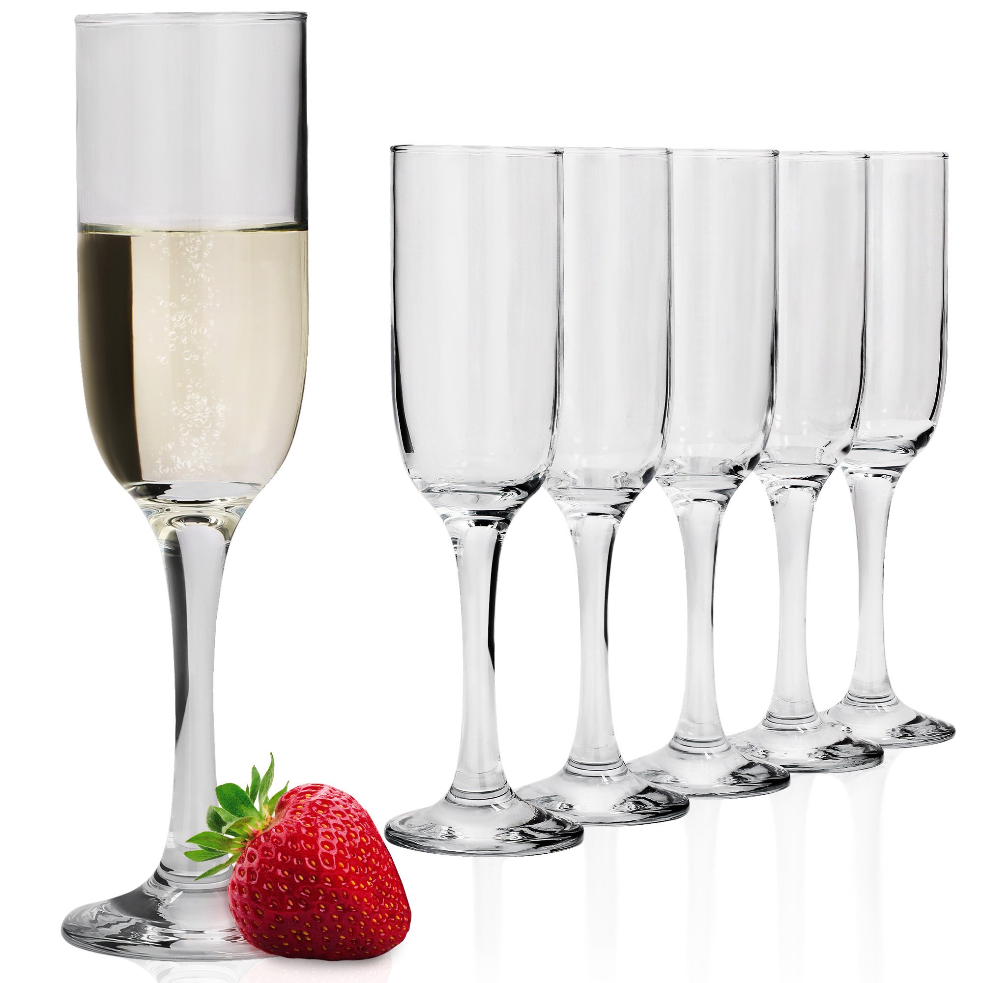 KOTARBAU® zestaw 6 kieliszków do szampana szkło 215 ml kieliszki do szampana kieliszki do prosecco kieliszki do szampana zestaw kieliszków do prosecco zestaw kieliszków do szampana kieliszki do wina kieliszki do szampana szkło o
