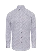 Koszule męskie - Olymp Level Five Koszula męska Mężczyźni Slim Fit Bawełna biały|wielokolorowy wzorzysty, 38 - miniaturka - grafika 1