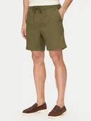 Spodenki męskie - Tommy Hilfiger Szorty materiałowe Dover MW0MW44356 Zielony ciemny Regular Fit - miniaturka - grafika 1