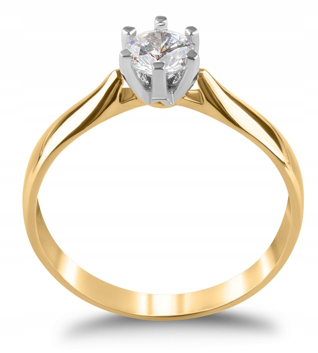 ZŁOTY PIERŚCIONEK ZARĘCZYNOWY Z KAMIENIEM LOVE 585