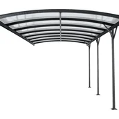 Altany ogrodowe - Dostawka do wiaty samochodowej pergola wolnostojąca z aluminium - 1 samochód - dł. 505 x wys. 239 cm - 15,15 m² - Antracytowy - BARESA - miniaturka - grafika 1