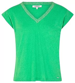 Koszulki i topy damskie - Morgan Damska koszulka z krótkim rękawem z dekoltem w serek zielona damska TXS, łąka, XS - grafika 1