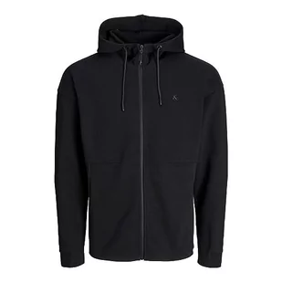 Bestseller A/S Męska kurtka JJEJAX Sweat Zip Hood NOOS z kapturem, czarna, XL, czarny - Kurtki męskie - miniaturka - grafika 1