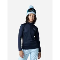 Bluzy narciarskie - Bluzka narciarska dla dzieci Rossignol GIRL 1/2 ZIP Warm Stretch termo granatowa - miniaturka - grafika 1
