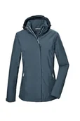 Kurtki damskie - killtec Damska kurtka funkcyjna/kurtka przeciwdeszczowa z odpinanym kapturem KOS 26 WMN JCKT, deep water, 44, 42915-000 - miniaturka - grafika 1