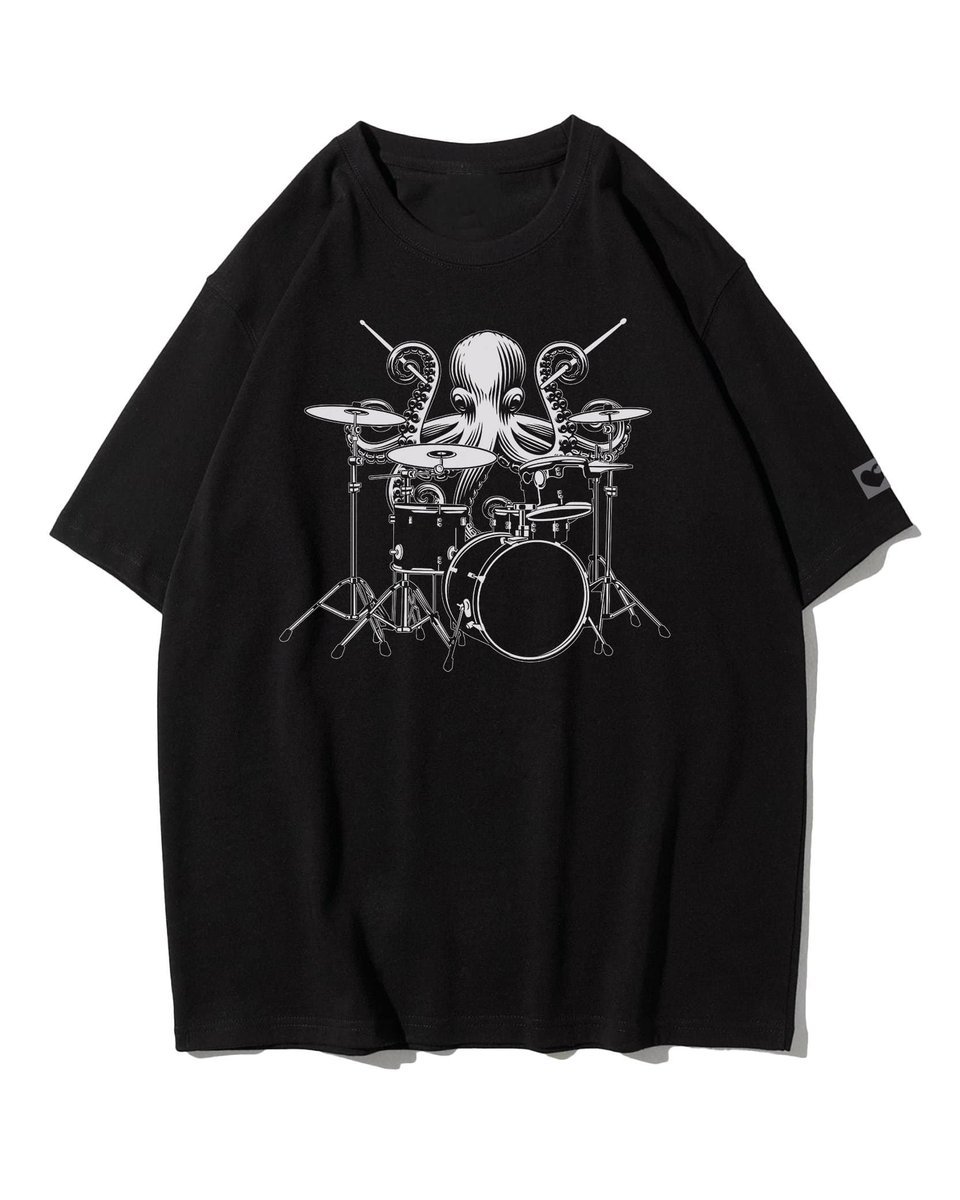 Koszulka oversize Kraken Perkusista Muzyka Prezent Czarny M