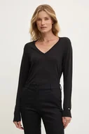 Swetry damskie - Tommy Hilfiger sweter wełniany damski kolor czarny lekki WW0WW43097 - miniaturka - grafika 1