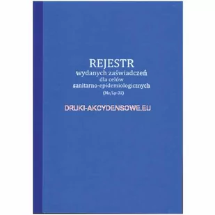 Rejestr wydanych zaświadczeń dla celów sanitarno-epidemiologicznych [Mz/Lp-31] - Druki akcydensowe - miniaturka - grafika 1