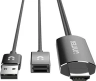 Kable - Unitek USB-A - USB-A + HDMI 1 m Czarny M1104 - miniaturka - grafika 1