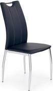 Krzesła - Czarne krzesło tapicerowane eco skóra K187 z uchwytem, na chromowanych nogach - miniaturka - grafika 1