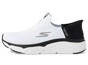 Skechers Damskie trampki MAX Amortyzing Elite, białe tekstylne/czarne wykończenie, rozmiar 8, Białe tekstylne, czarne wykończenie, 41 EU - Trampki damskie - miniaturka - grafika 1