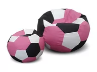 Pufy i podnóżki - Pufa piłka XXXXL worek + gratis różowo-czarno-biała - miniaturka - grafika 1