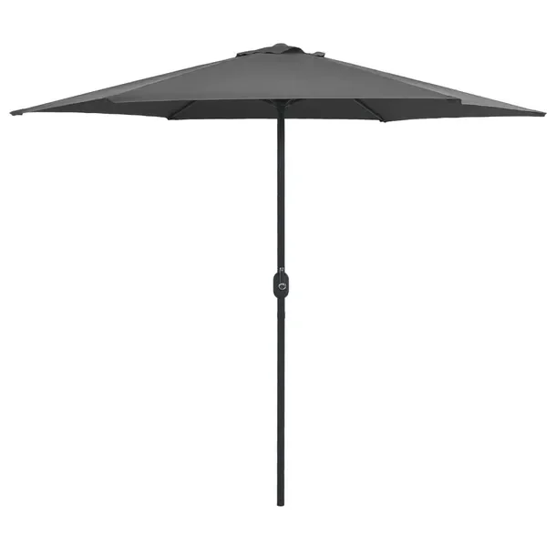 Parasol ogrodowy z poliestru UV, antracytowy, 270 x 246 cm, z korbką
