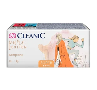 Cleanic Pure Cotton tampony Super 16 sztuk - Tampony Cleanic Pure Cotton tampony Super 16 sztuk - Tampony - miniaturka - grafika 1