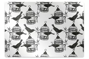 Mata pod fotel biurowy Klatki ptaków 120x90 cm - Podnóżki, podpórki, podkładki - miniaturka - grafika 1