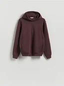 Bluzy męskie - Reserved - Bluza regular z kapturem - mahoniowy - miniaturka - grafika 1