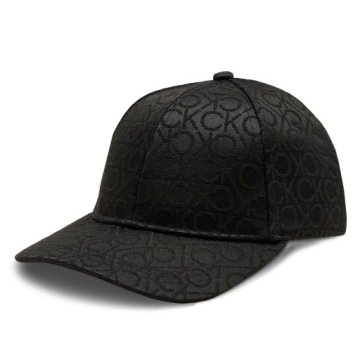-37% Calvin Klein Czapka Z Daszkiem Czarna Monogram Ck Damska