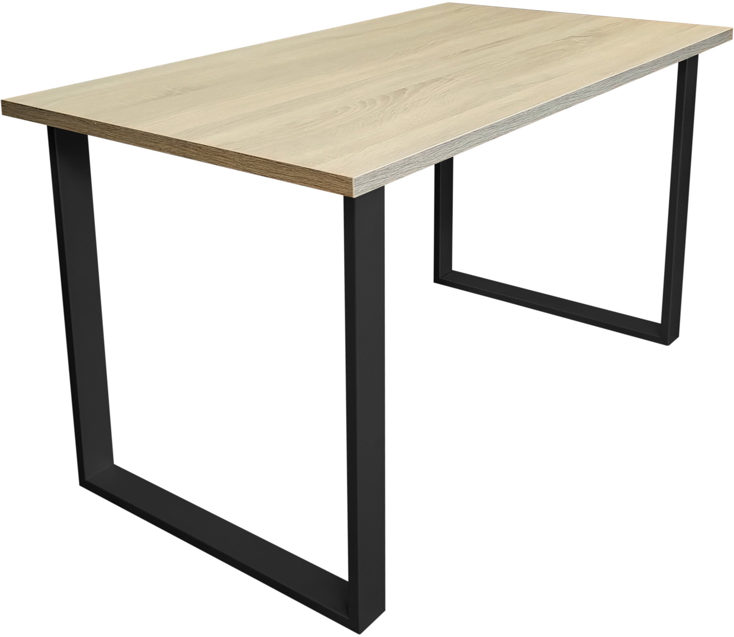 Stół do salonu kuchni 70x120x28 LOFT czarny Dąb Sonoma