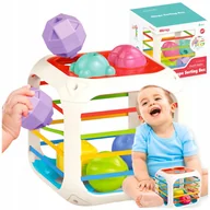 Zabawki sensoryczne - Sorter Klocków Gumki Elastyczna Kostka Montessori Sensoryczna Edukacyjna - miniaturka - grafika 1