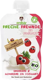 208Erdbar Jogurt Do Wyciskania Truskawka-Malina 100g EKO Erdbar Dla Dzieci ERD0639 - Zdrowa żywność - miniaturka - grafika 1