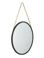 Lustra - Lustro Profilmat OKRĄGŁE 80 CZARNA rama NA SZNURZE PREMIUM - miniaturka - grafika 1