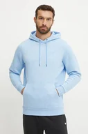 Bluzy męskie - Under Armour bluza męska kolor niebieski z kapturem z nadrukiem - miniaturka - grafika 1