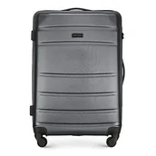 Walizki - WITTCHEN Średnia walizka walizka podróżna firmy WITTCHEN walizka na kółkach z twardą obudową ABS 4 koła zamek szyfrowy szary - miniaturka - grafika 1