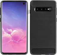 Etui i futerały do telefonów - Etui silikonowe Carbon kompatybilne z SAMSUNG GALAXY S10 (G973F) Etui TPU Miękkie etui na telefon komórkowy Pokrowiec ochronny Czarny - miniaturka - grafika 1