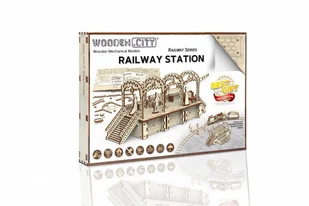 Wooden.City Drewniane puzzle 3D Stacja kolejowa - Puzzle - miniaturka - grafika 1
