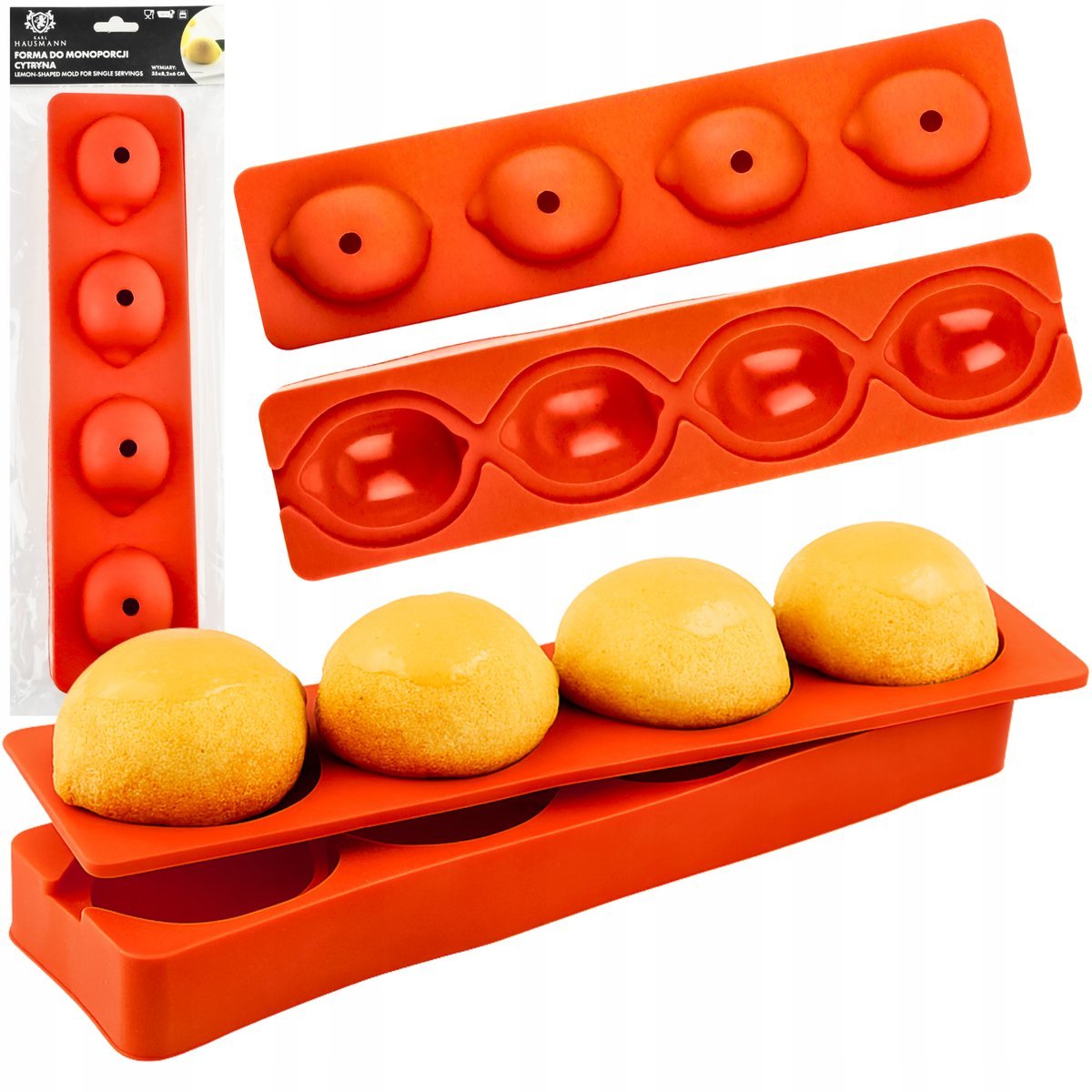 SILIKONOWA FORMA do MONOPORCJI CIASTEK MYDEŁKA FOREMKA CYTRYNA CYTRUSY 4szt