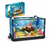 Klocki - Zestaw klocków AKWARIUM klocki z żółwiem podświetlane LED ruchome elementy - miniaturka - grafika 1