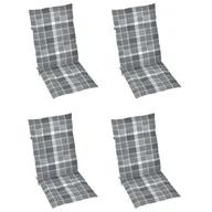 Poduszki ogrodowe - vidaXL Poduszki na krzesła ogrodowe 4 szt. szara krata 120x50x4 cm  314129 - miniaturka - grafika 1