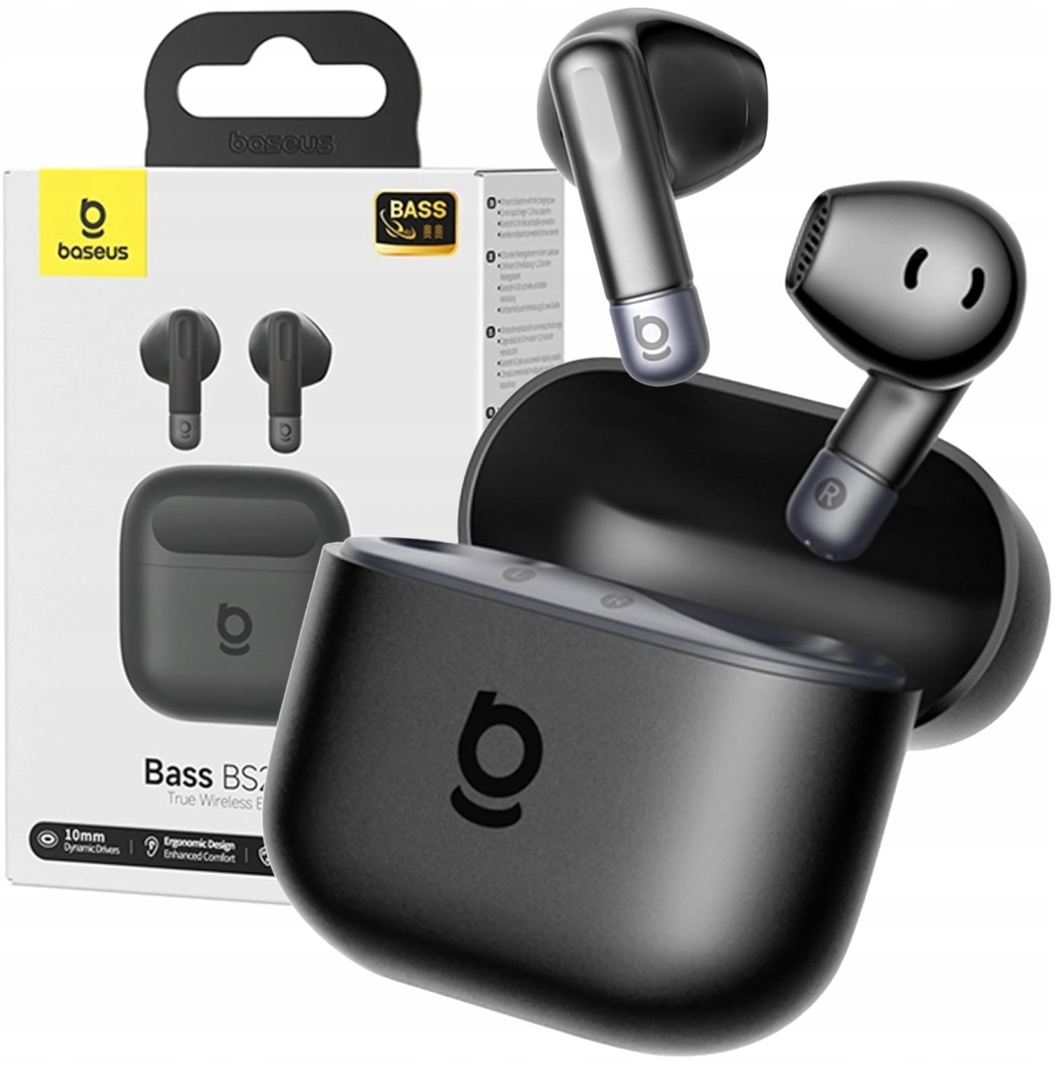 Baseus Bass BS2 Lite TWS – czarne Słuchawki douszne