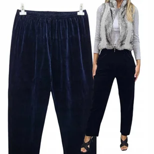 granat SPODNIE DRESOWE WELUR 54 56 POLSKIE PROSTA NOGAWKA BEZUCISKOWE 4xl - Spodnie damskie - miniaturka - grafika 1