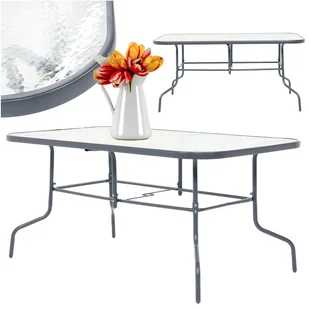 Stół ogrodowy Tampa z blatem ze szkła hartowanego 150 cm × 90 cm × 70 cm - Stoły ogrodowe - miniaturka - grafika 1