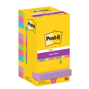Bloczek samoprzylepny 76x76mm 90k mix kolorów (12szt) Super Sticky POST-IT 4064035065683 - Notesy i bloczki - miniaturka - grafika 2