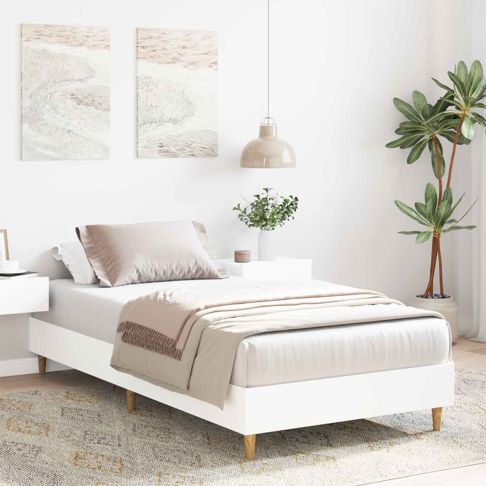 vidaXL vidaXL Ramka łóżka Biały 80 x 200 cm Drewno inżynieryjne