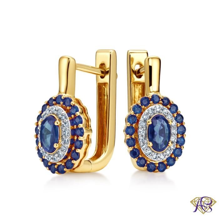 Kolczyki złote z diamentami i szafirami JE5561SAP