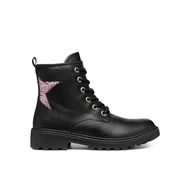 Botki damskie - Geox J Casey Girl G Botki, czarne/LT Rose, 27 EU, Czarny Lt Rose, 10 UK Child - miniaturka - grafika 1