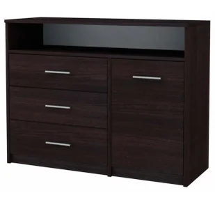 Komoda z szufladami i półkami do salonu wenge H0-Z41 - Komody - miniaturka - grafika 1