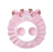 Inne akcesoria do pielęgnacji dzieci - Daszek / Rondo Kąpielowe Do Mycia Głowy Dzieci - Różowa Żyrafa - miniaturka - grafika 1